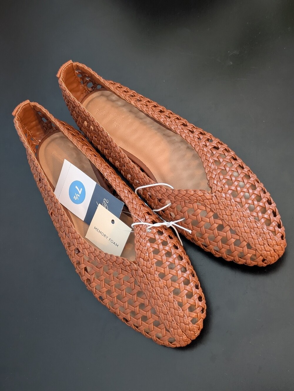 Universal Thread Women's Woven Slip-On Flats in Cognac